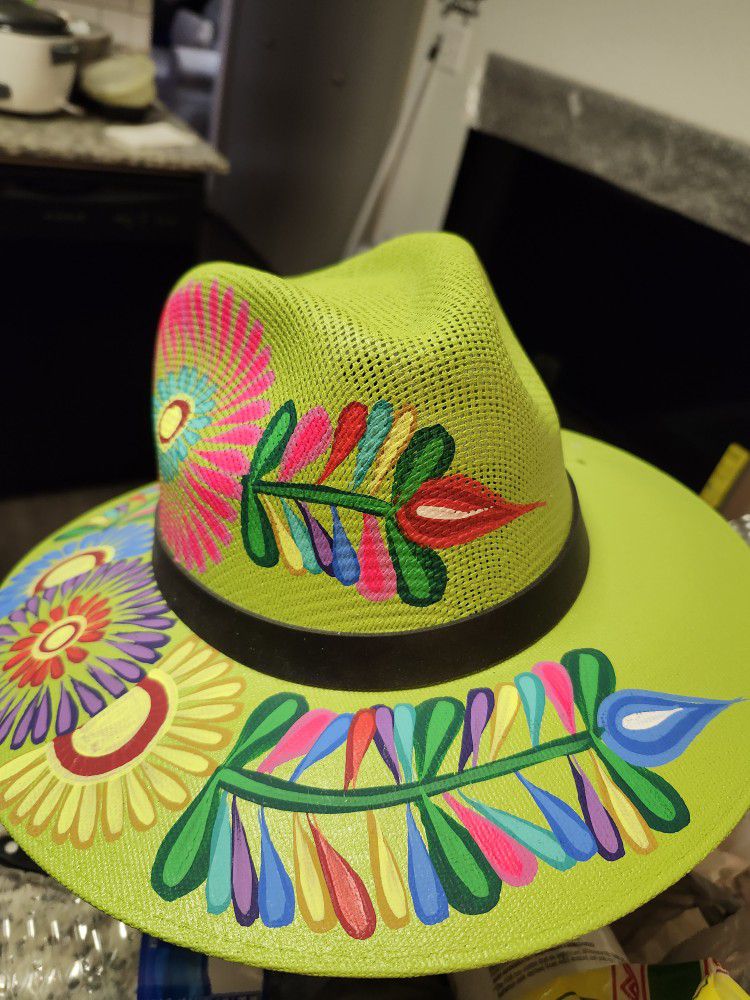 Very Sunny Bright Painted Hat 