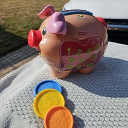 Fisher Price Piggy W Coins. Battery Operated 