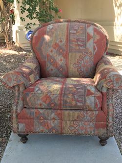 2 Modern Pattern Like New High-Back Chairs