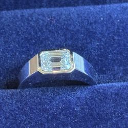 New 2.00 Carat IGI Certified Lab Diamond Men’s 14k White Gold Ring