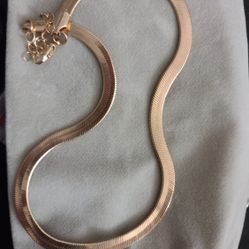 Women's Gold Plated Snake Chain Choker Necklace. New. In Gift Box. Beautiful. 