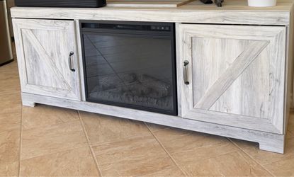 Tv stand with electric fireplace