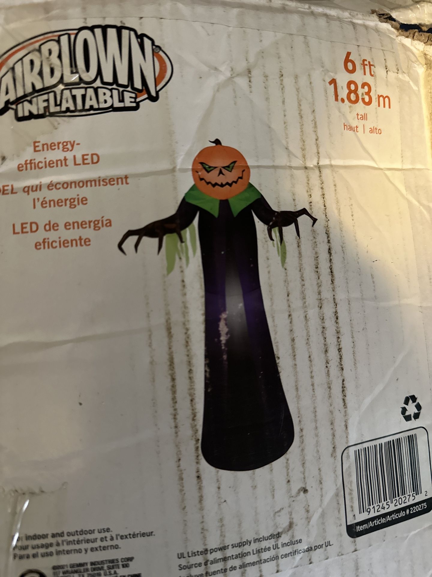 6ft Pumpkin Head Halloween Yard Decor
