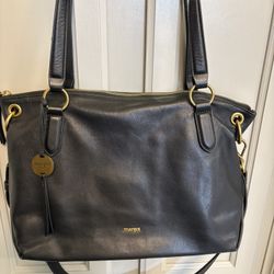 Margot New York Black Leather Shoulder Bag