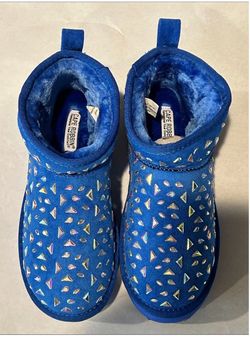 Royal blue Rhinestone Platform mini boots