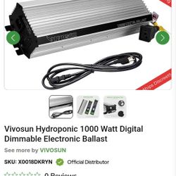 1000W Ballast, Digital Dimmable Electronic Horticulture Ballast, Suit for Hydroponic HPS MH Grow Light System, Black