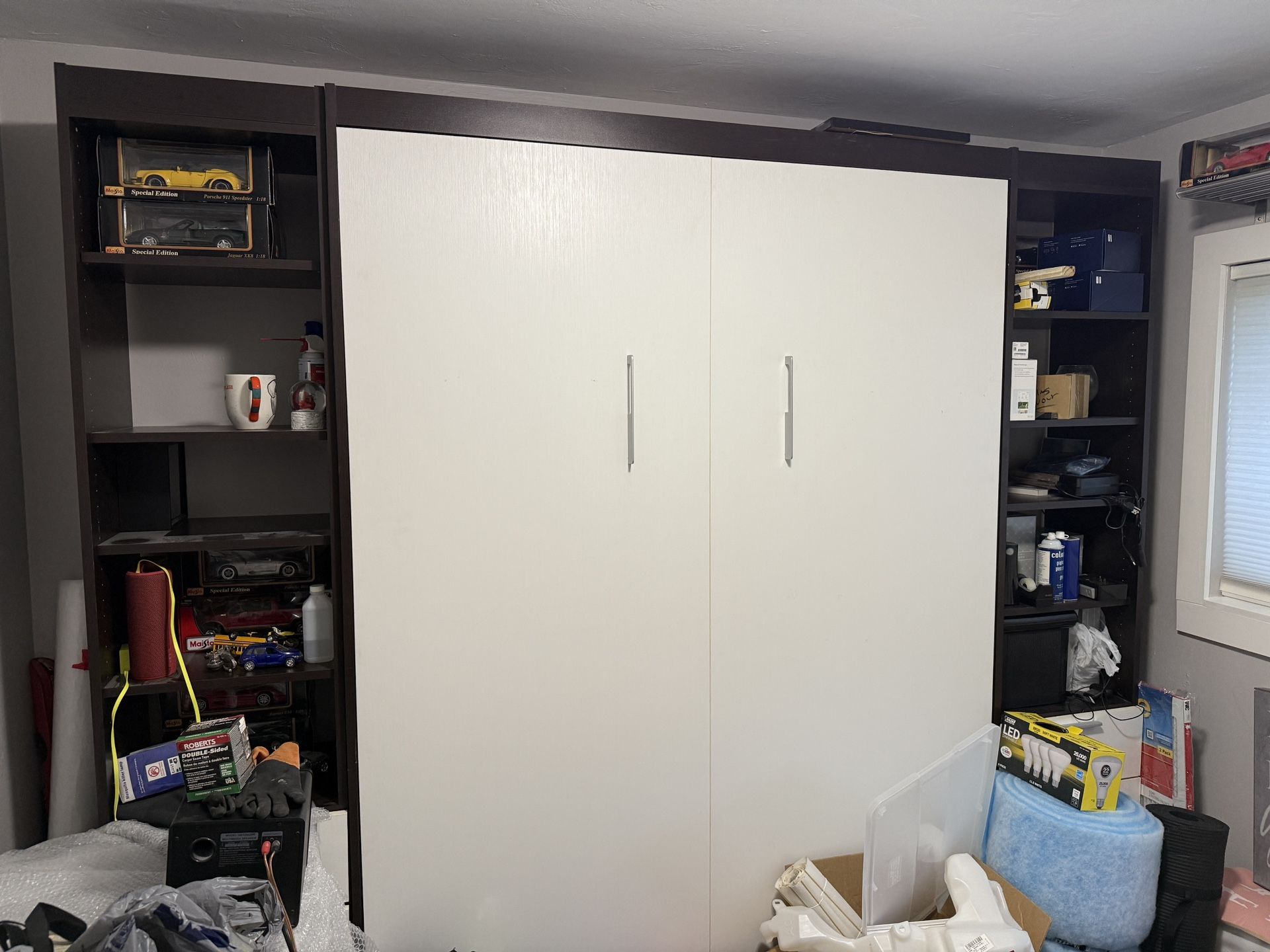 Queen Murphy Bed Shelf System
