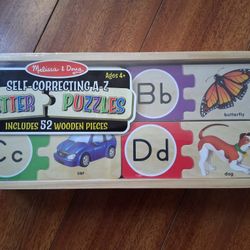 Melissa & Doug Self-Correcting Alphabet Puzzle (52 pcs) with Toy Storage Box