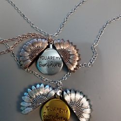 You Are My Sunshine Sunflower Necklace Pendant