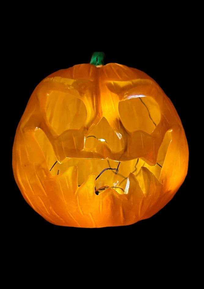 Spooky Light-Up Halloween Pumpkin – Repurposed & Ready to Glow!