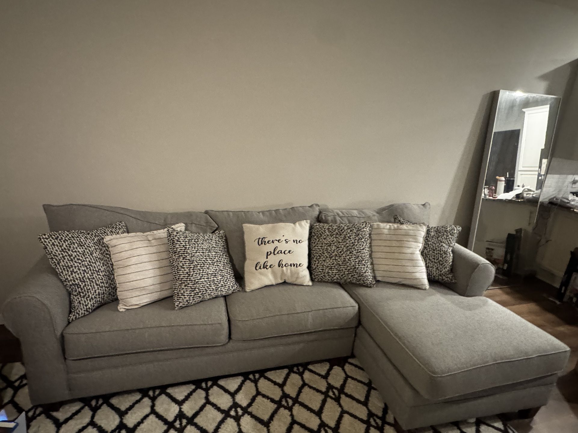 Modern Gray 3-Piece Sectional Couch