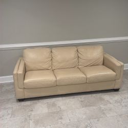Cream leather Sofa