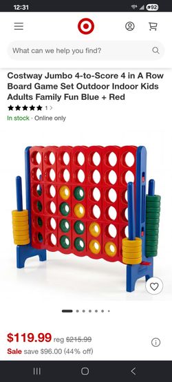 Jumbo huge connect 4 game. Backyard or indoors