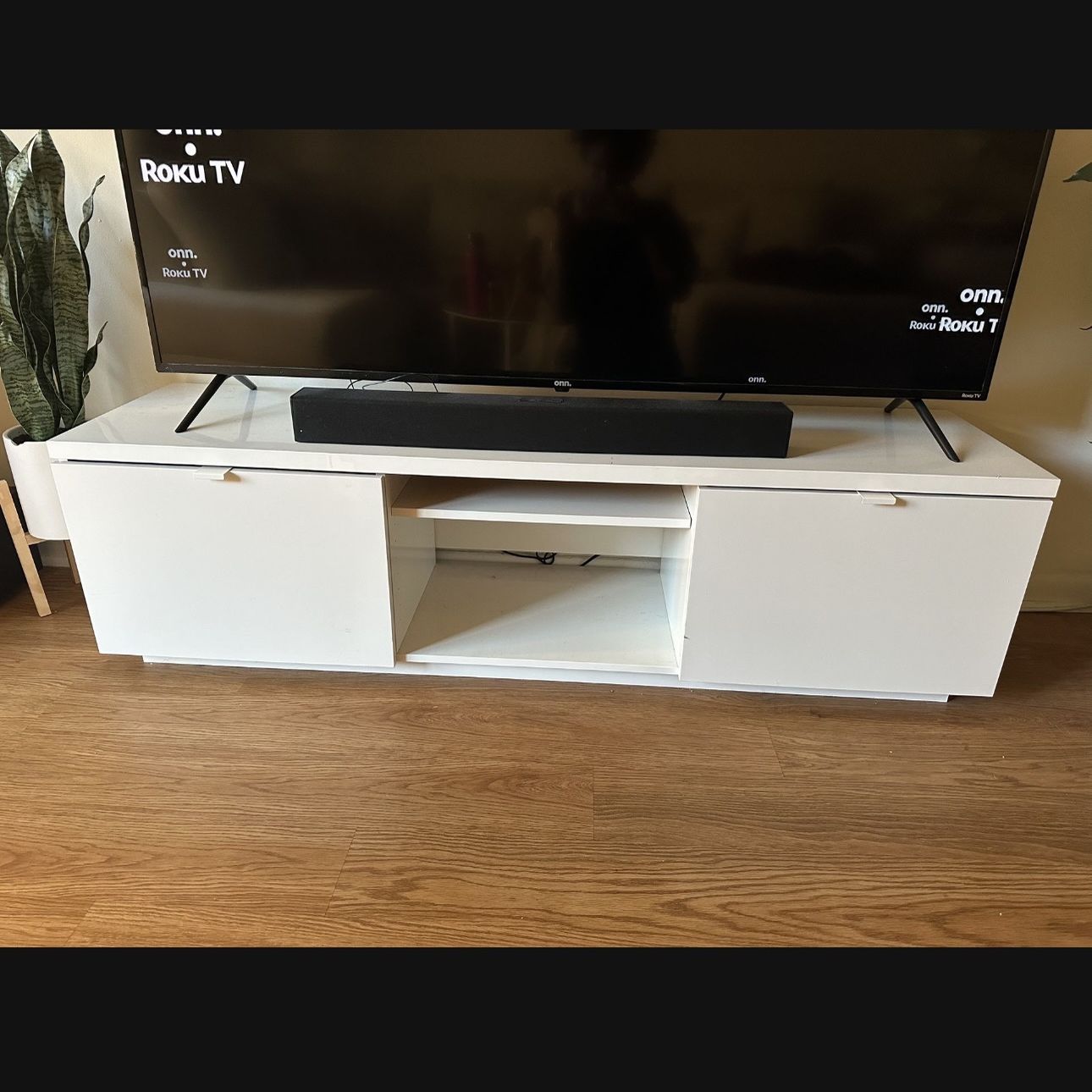 white IKEA tv stand