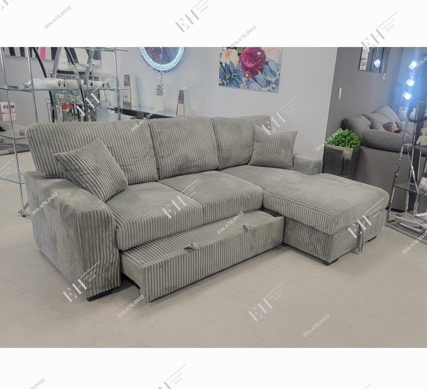 Sleeper Sectional Sofa Pull Out Bed NEW financing Available 0% Pay Later Option