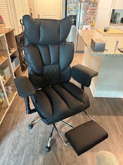 Brand New Black Executive Office Chair with Footrest