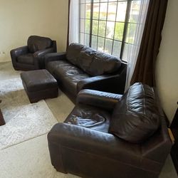 Ashley Furniture Leather Couch Set