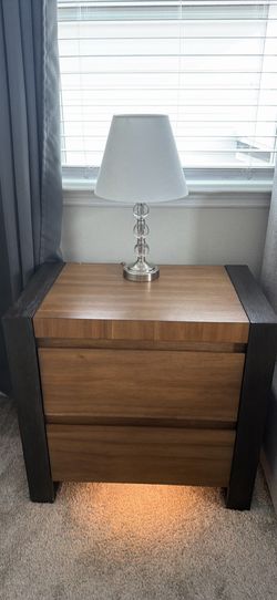 2 units Modern Two-Drawer Nightstand with Under-Glow Lighting