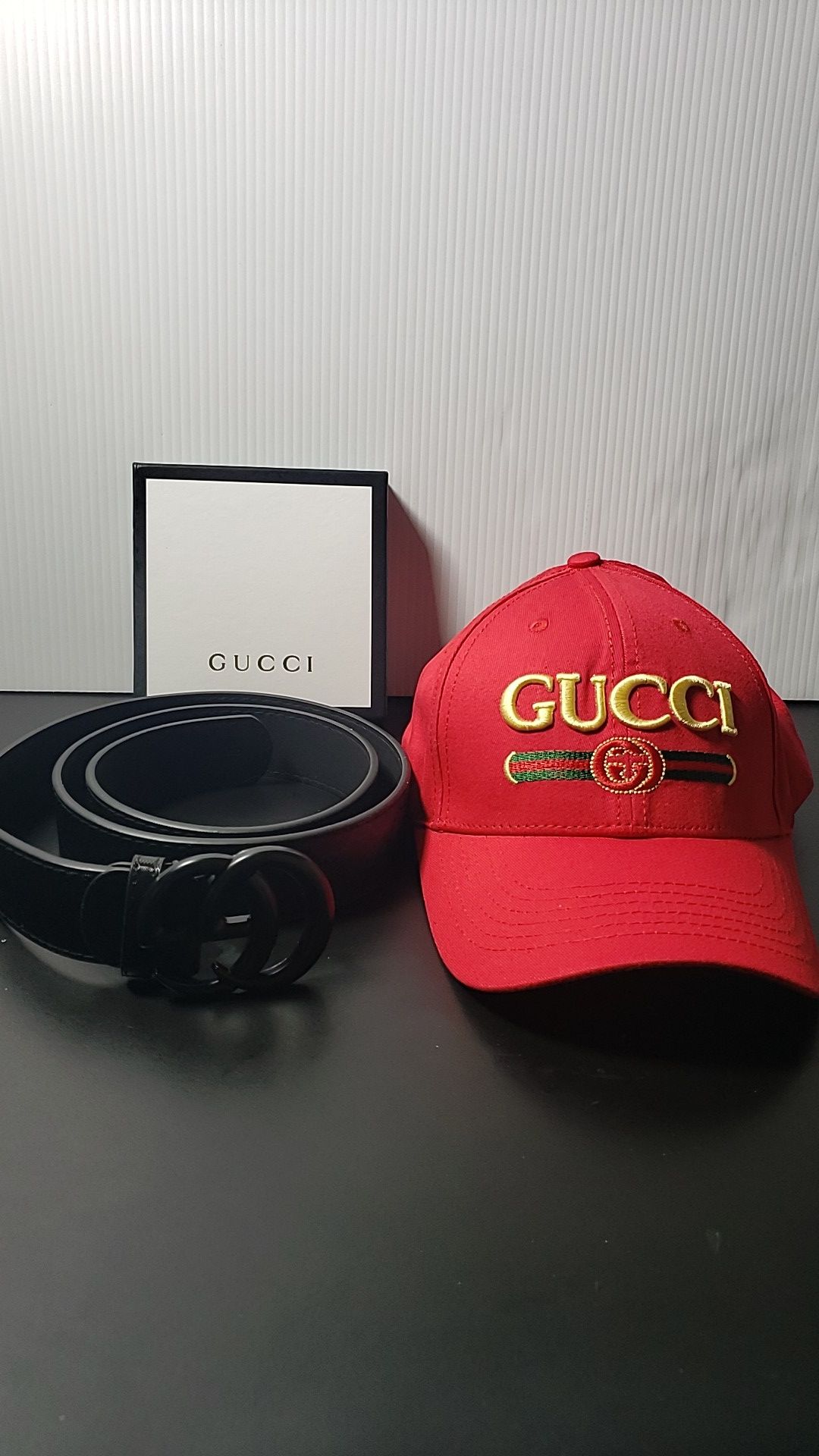 Gucci belt Size115cm 46 inch + Free Red hat