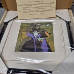 Walt Disney Art Classic Maleficent Still Sealed 14 X 14 Inch Framed Lithograph With COA Certificate 