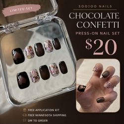 Pink press on nail set