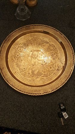 Rare Chinese hand made, hammered brass tray.