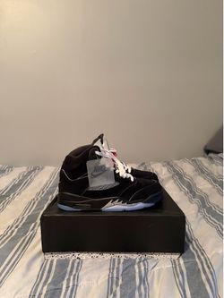 Nike Air Jordan 5 Black Metallic Silver size 9