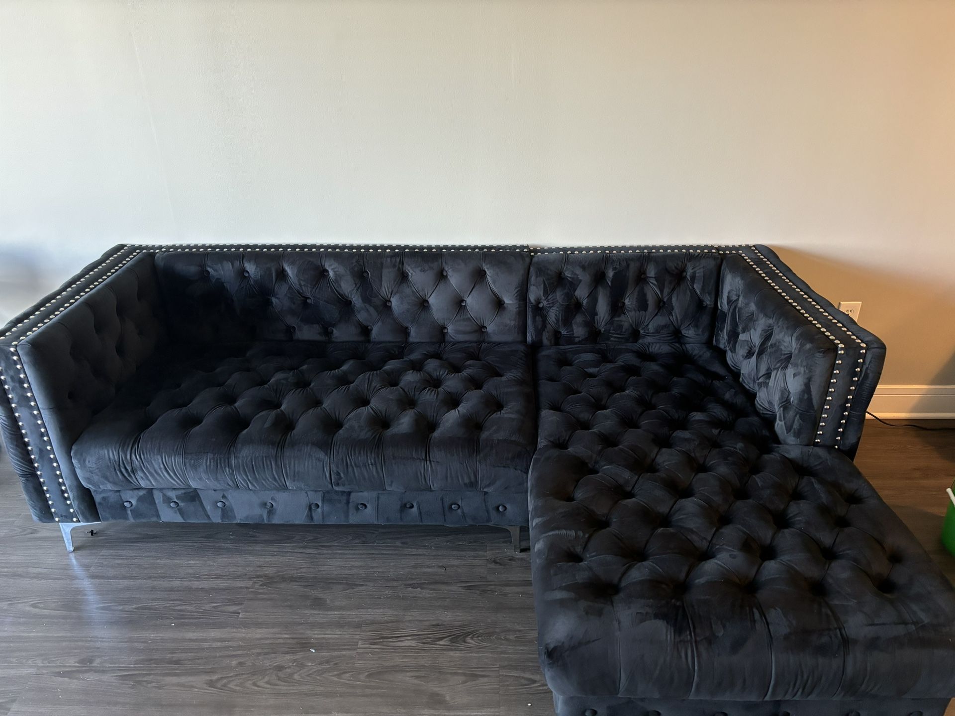 Black Suede Sectional