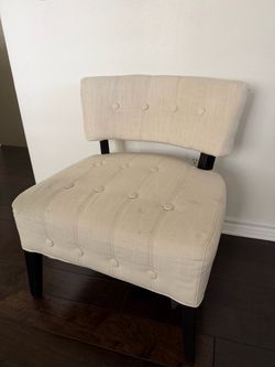 Free upholstered tufted ivory chair home furniture living room