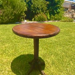 ANTIQUE 1900'S HANDCRAFTED SOLID WOOD HANDCRAFTED ORNATE LAMP PARLOR / END TABLE