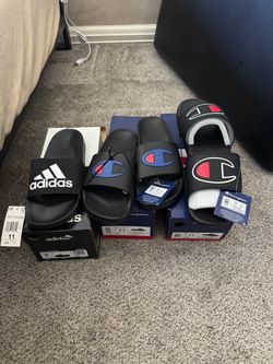 Adidas and Champion Slides Bundle Size 11