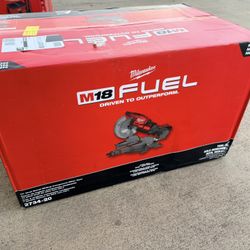 New Milwaukee M18 FUEL 18V Lithium-Ion Brushless Cordless 10 in. Dual Bevel Sliding Compound Miter Saw (Tool-Only)