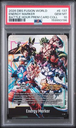 PSA 10 Dragon Ball Super Fusion World Energy Marker E-137
