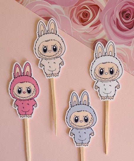 Labubu Cupcake Toppers