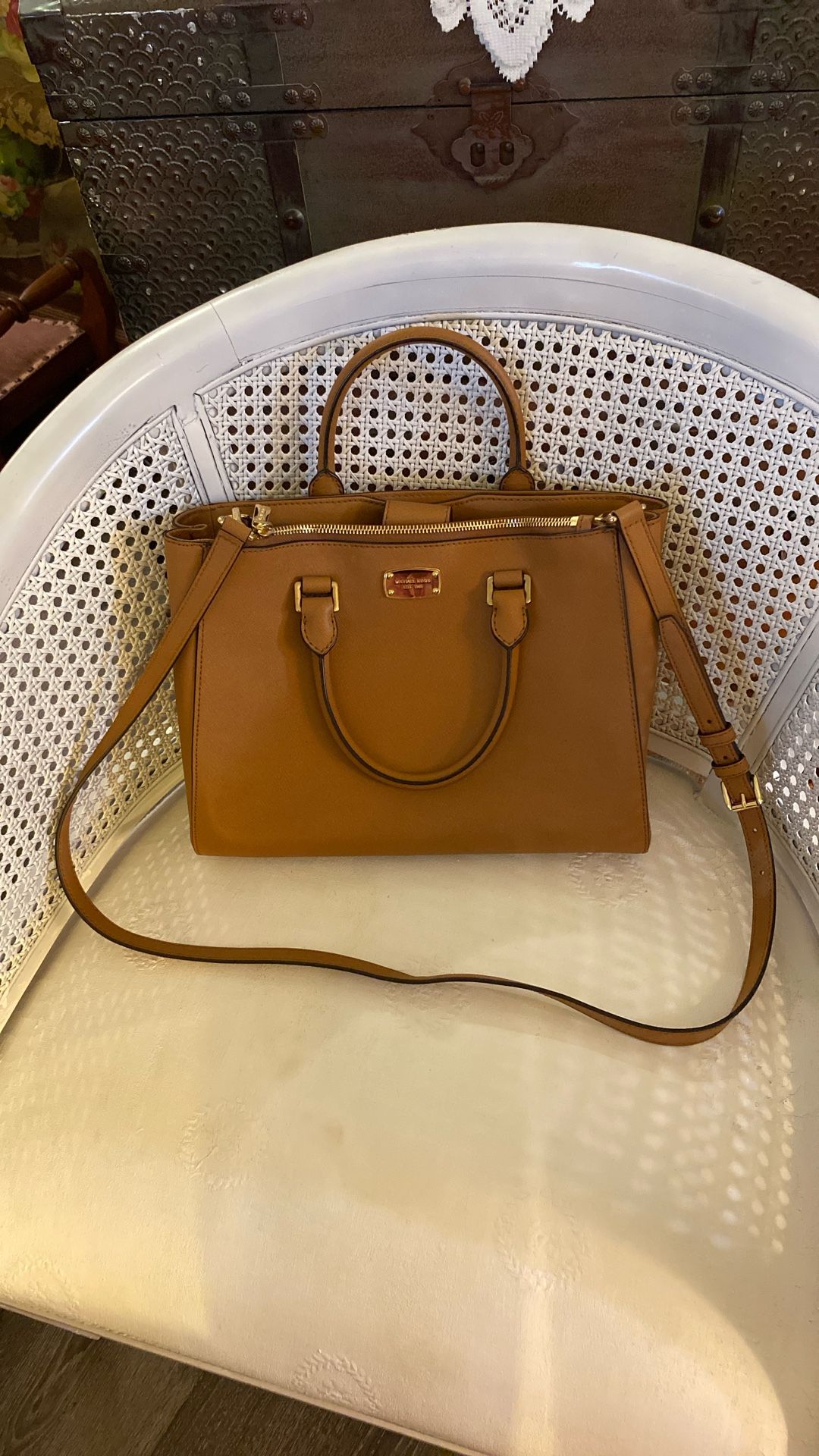 New Michael Kors Kellen Saffiano Leather 2 Way Handbag Shoulder Bag Purse