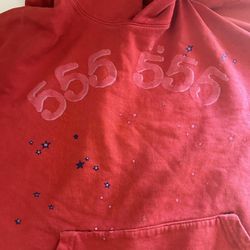 red 555 spider hoodie 