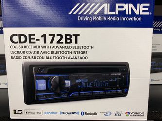WITH INSTALLATION. New alpine car stereo. Bluetooth USB auxiliary