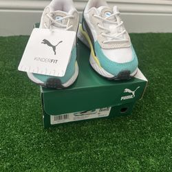 Puma Wild Rider Rollin' Toddler Shoes, Elektro Aqua/White, 7C