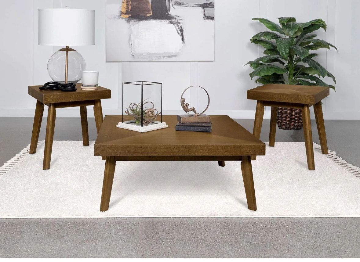 Coaster Westerly 3-piece Square Coffee and End Table Set Walnut