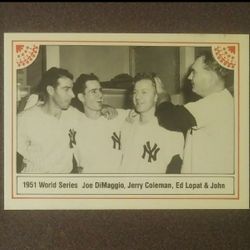 1983 Asa Joe Dimaggio Jerry Coleman Ed Lopat 1951 World Series New York Yankees N.Y. #9 Card Series Number 10 Vintage Collectible Sports MLB