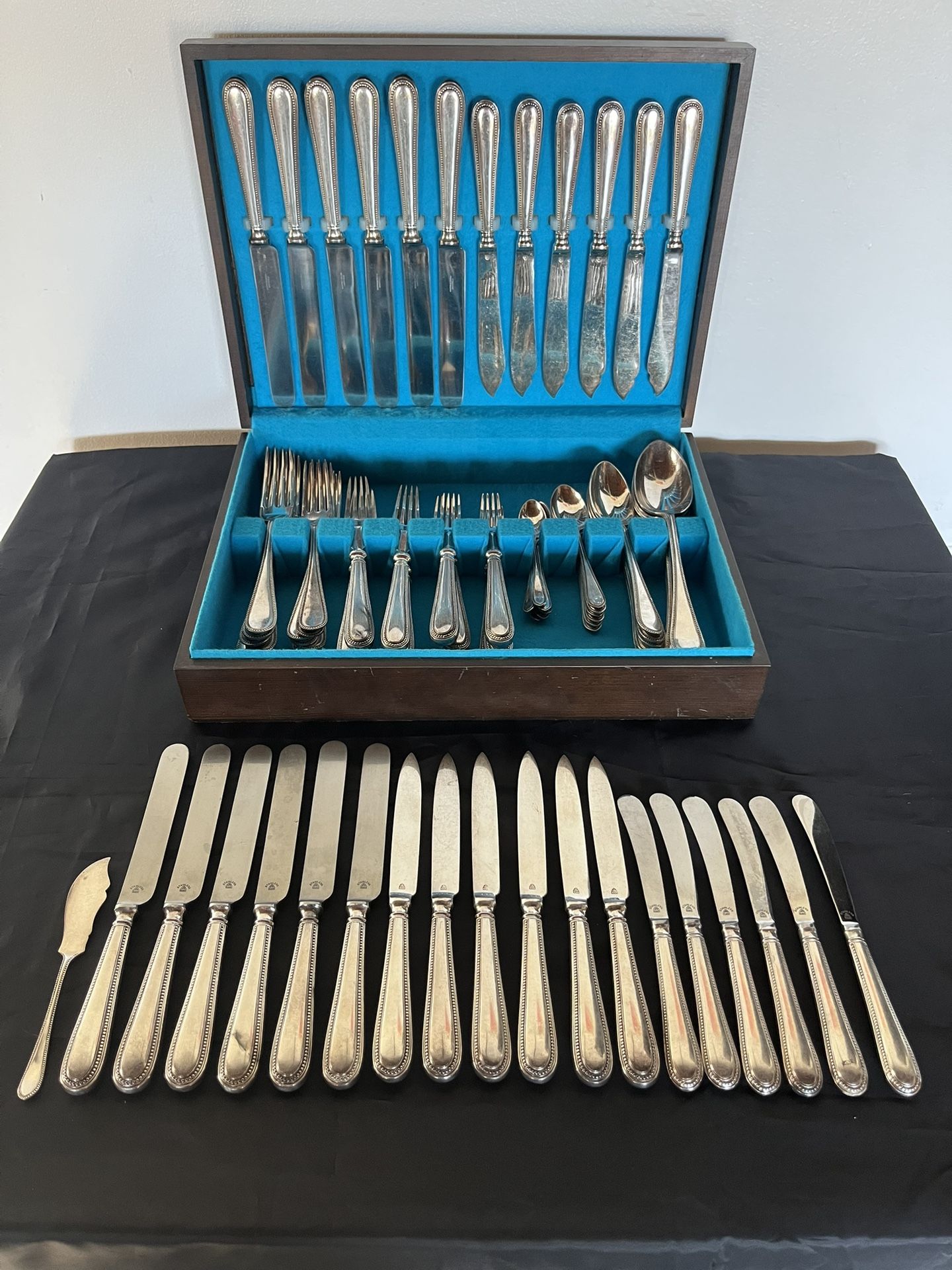 Vintage Mappin & Webb Sheffield Silverware - 66 Pieces - Original Wood Box