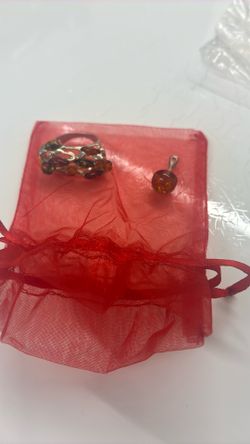 Amber ring and pendant