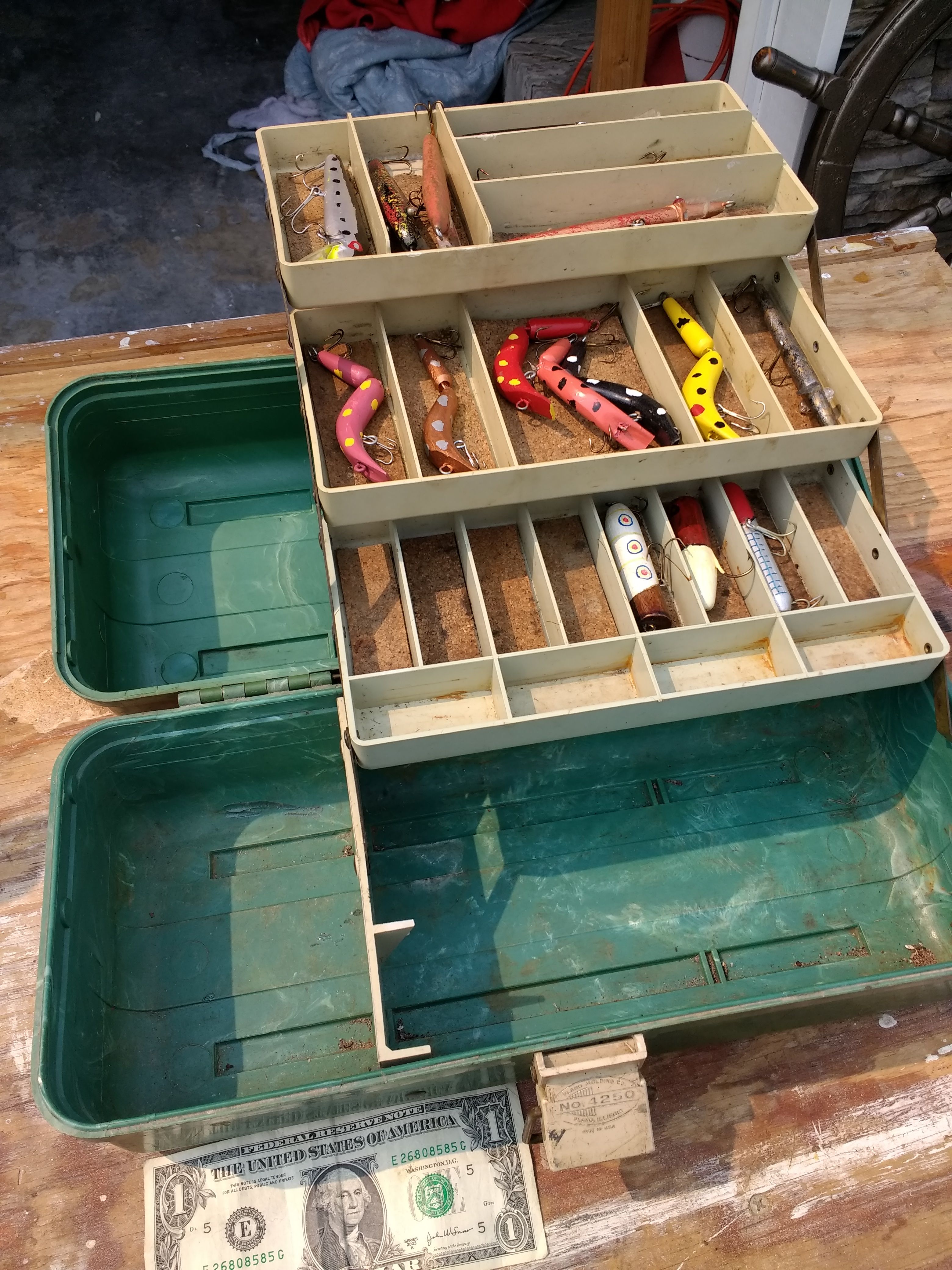 Old Plano Tackle Box & Lures
