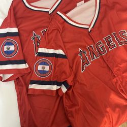 Angels Salvadoran Heritage Baseball Jerseys (2) size XL