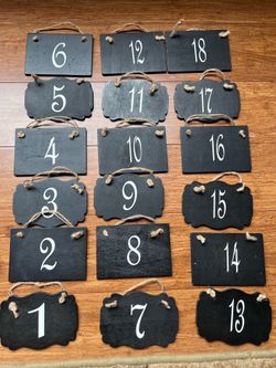 Numbered Chalkboard Signs Wedding Table Decor