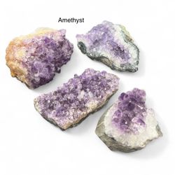 Amethyst Genuine Stone Crystal Cluster from Uruguay 4pcs 243g Total