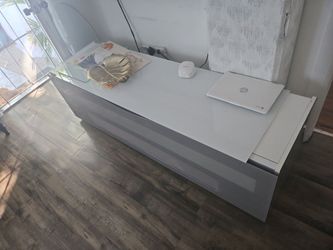 Modern glass tv console