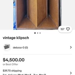 Vingtage Klipsch Speakers 