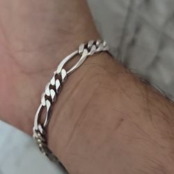 Men's Figaro 925 Link Silver Bracelet