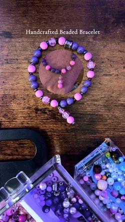 #000- 8 mm and 2 mm handcrafted beaded bracelet,